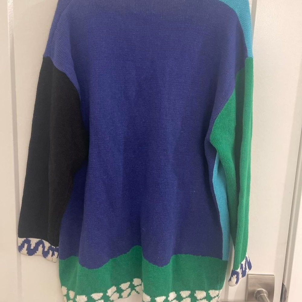 Vintage Storybook Knit Animal Print Zoo Cardigan Teacher Core Retro Fun - Picture 7 of 8